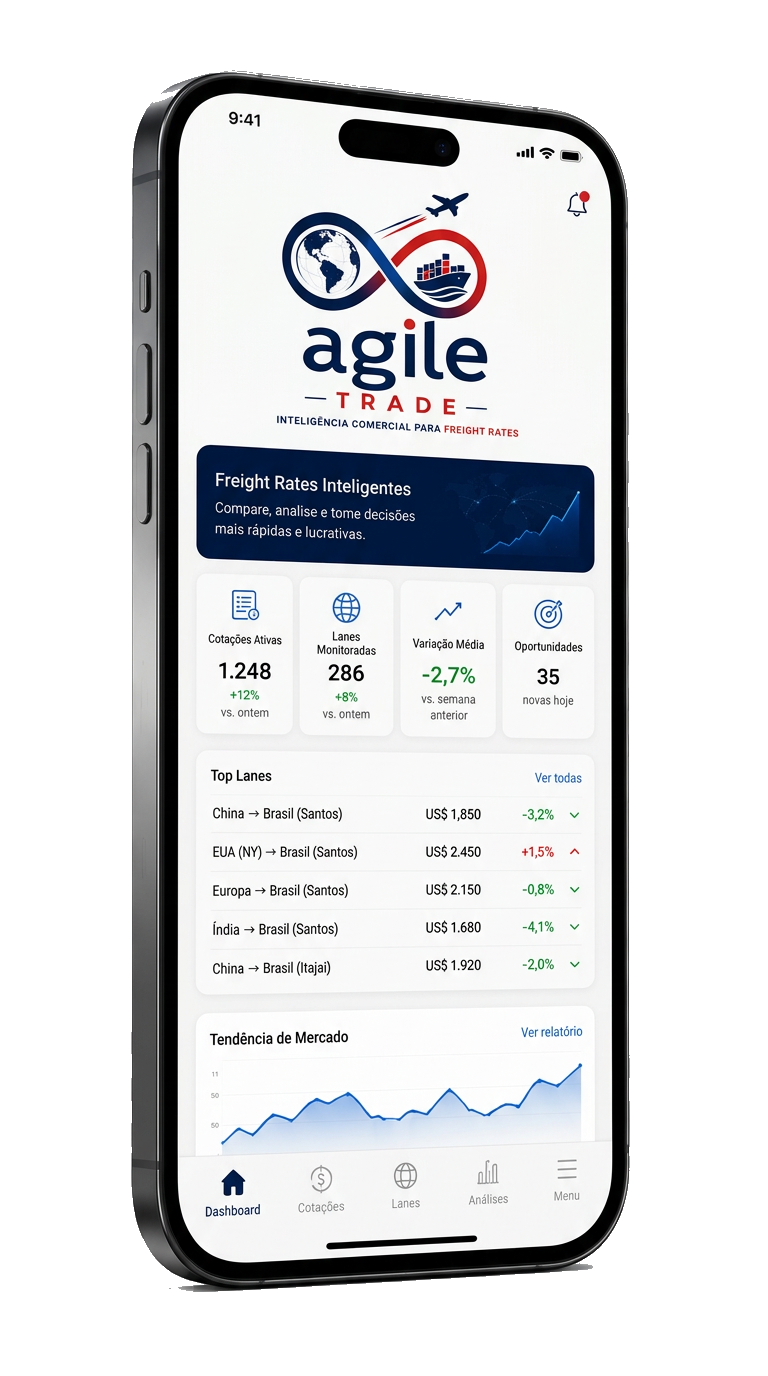 Aplicativo Agile Trade no celular